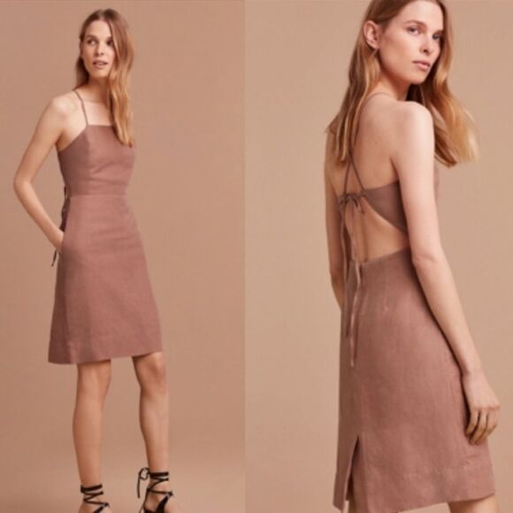 Aritzia Dresses & Skirts - New Aritzia wilfred Aveline linen dress nutmeg Size 2